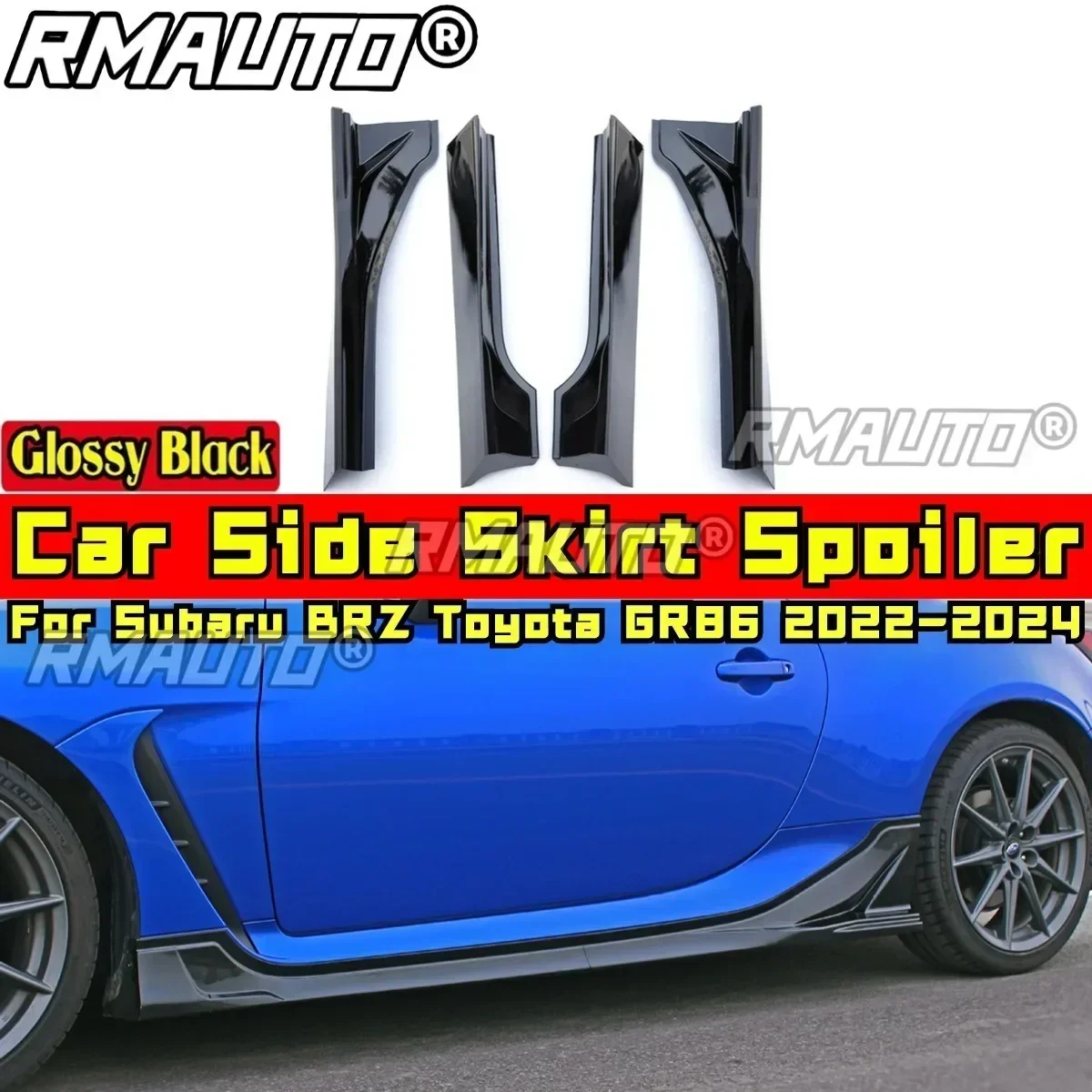 For Subaru BRZ Toyota GR86 2022-2024 Body Kit Side Skirt Splitter Carbon Fiber Look DC Style Side Skirt Spoiler Car Accessories