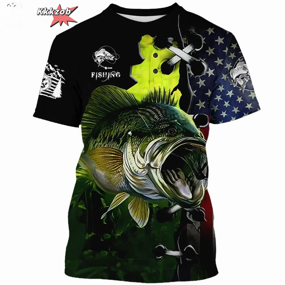 Ocean Fish 3D Pattern Printed Fashion Fishing Clothing Men's Clothing Outdoor Oversized T-Shirt T-Shirt Loose T-Shirts for Men