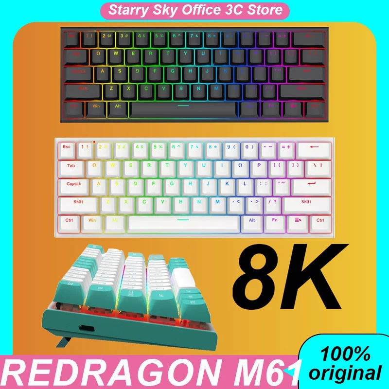 

Redragon M61 Se Mechanical Keyboard Wired Magnetic Axis Rt Esports Game Hall Switch 8k Return Rate Customized Gaming Keyboard