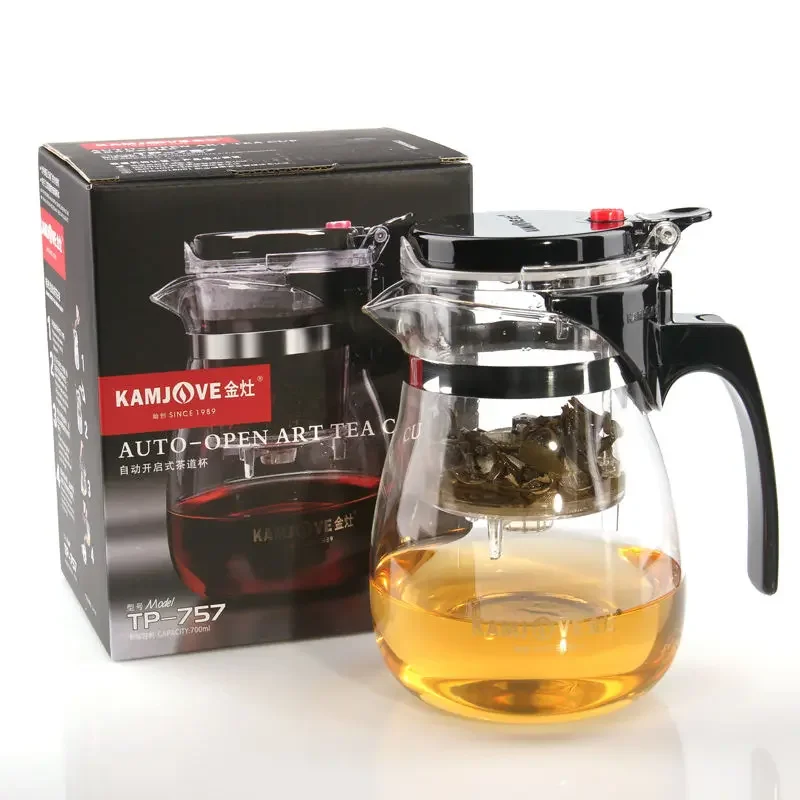 TP-757 Kamjove Art Tea Cup * Mug & Tea Pot 700ml Glass Gongfu Teapot Maker Press Puer Tea Tie Guan Yin Green Tea