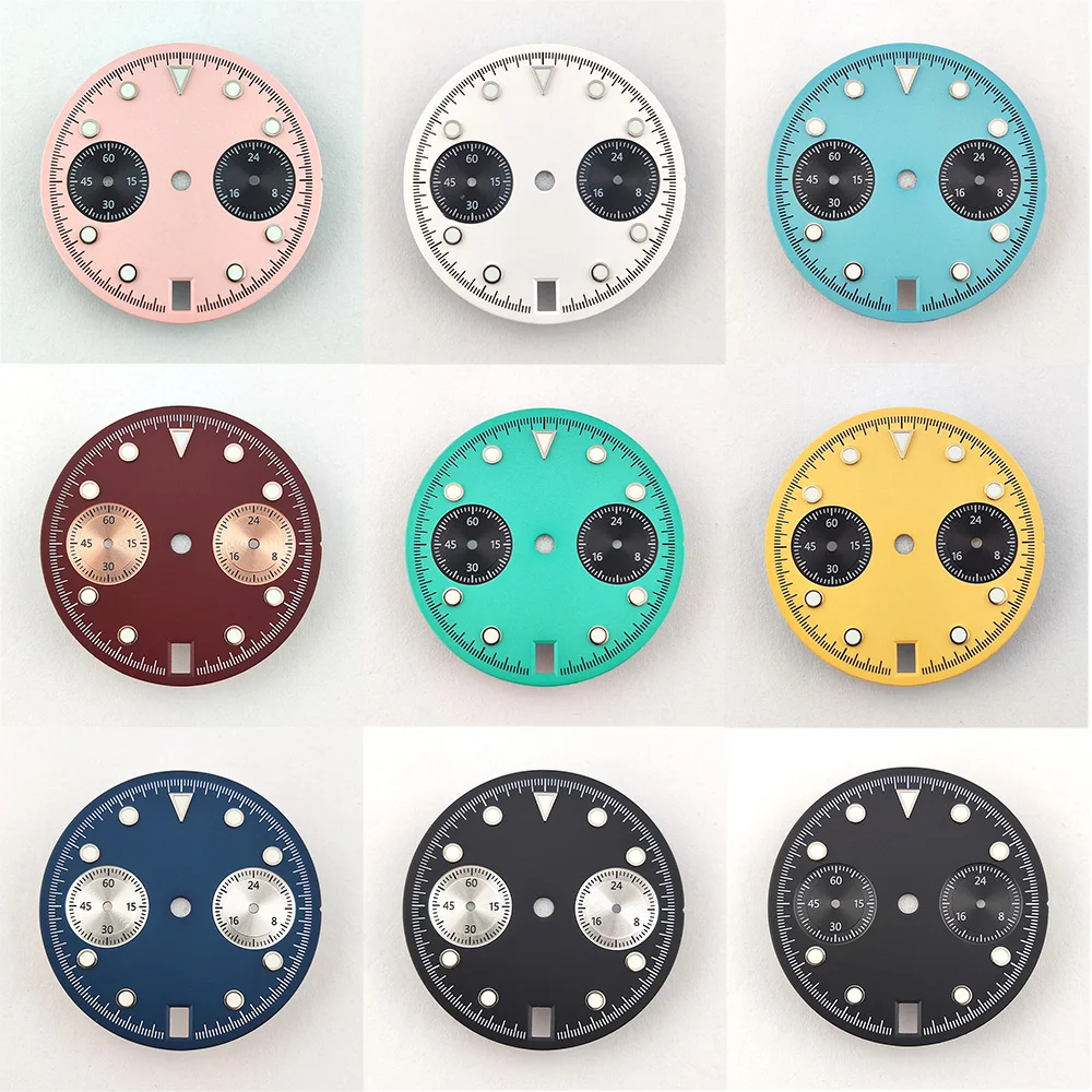 29mm VK64 Dial Panda Dial High Quality Chronograph Electronic Multifunctio Luminous Dial Watch Accessories Fits VK64 Movement