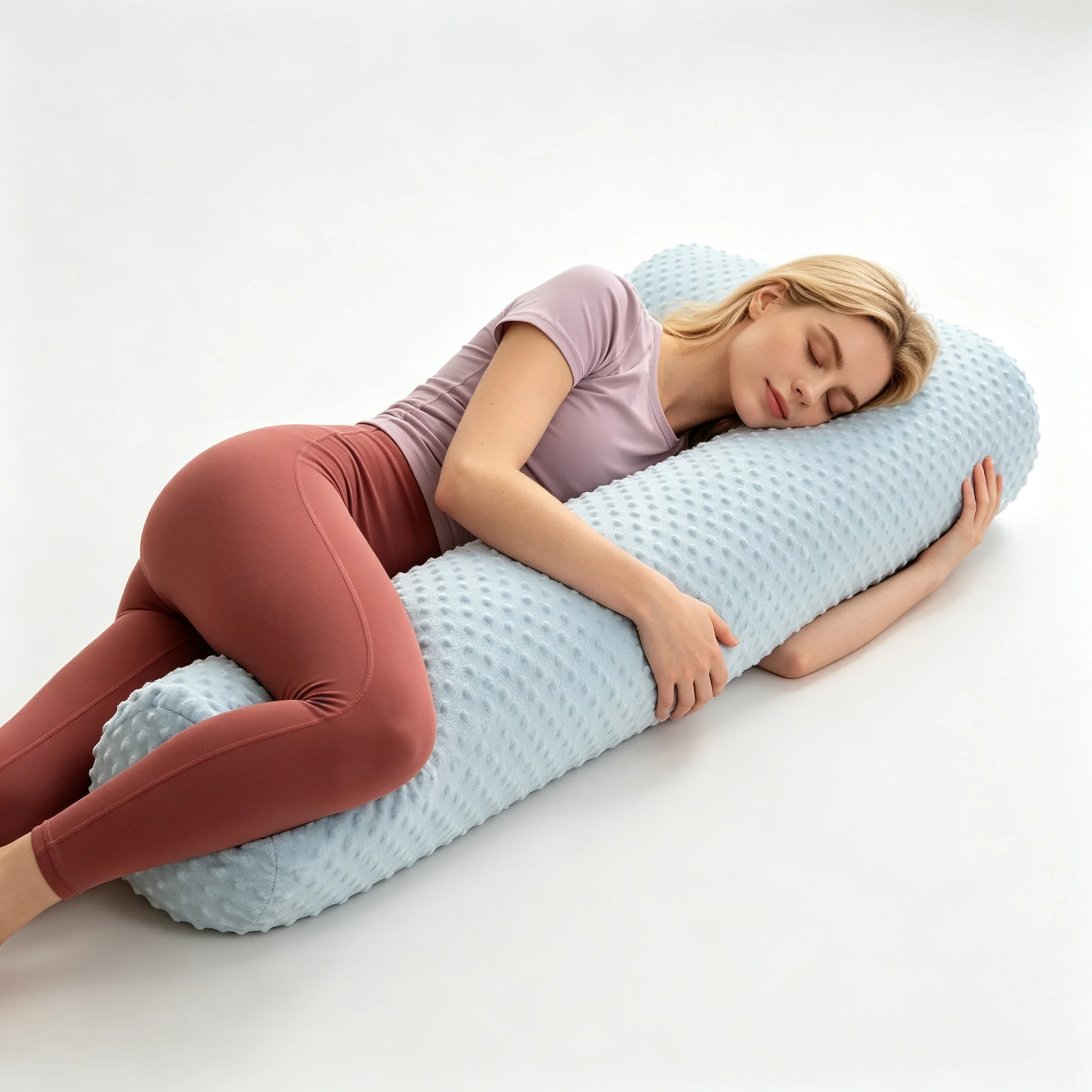 Cylindrical long body pillow Bubble Dot Cylindrical Long Pillow, Warm & Cool All Season Cuddle Roll Pillow for Sleeping, Reading