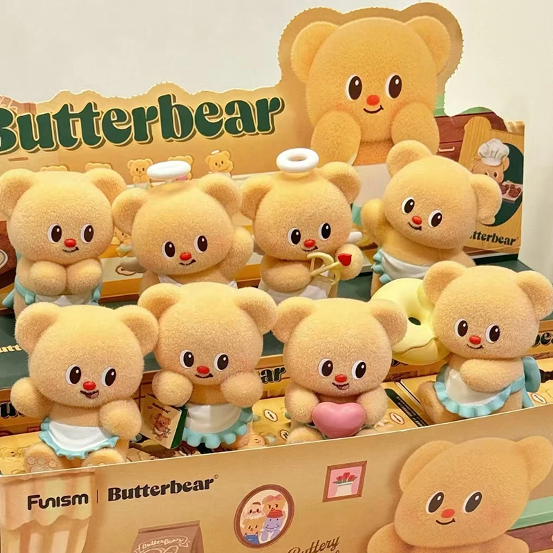 

New Hot Butterbear Doll Series Blind Box Toys Mystery Box Mini Flocking Doll Anime Figurines Desktop Decoration To Friend Gifts