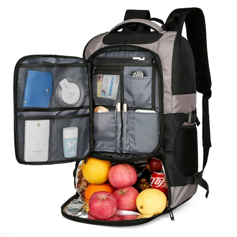 Cooler Backpack Insulated Cooler Bag Large Capacity Lunch Backpack With USB Soft Lightweight Leakproof Cooler Shoulders Bag