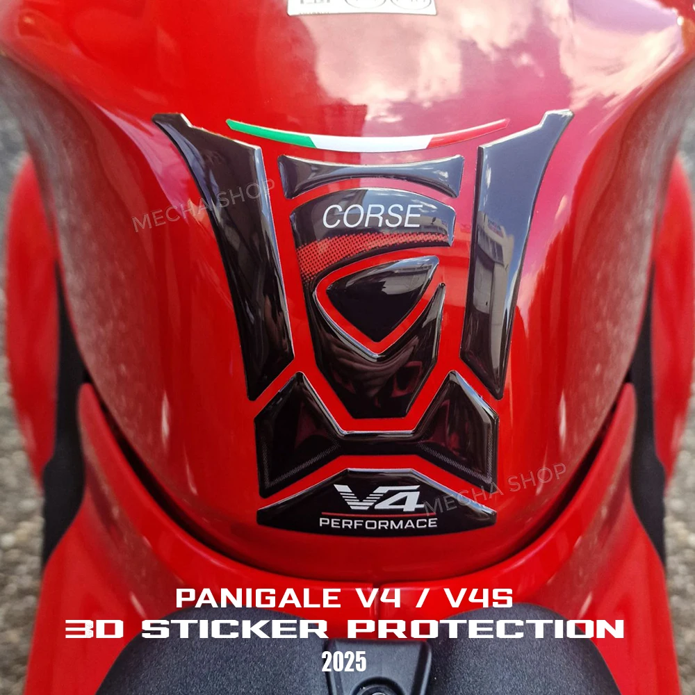 

For Panigale v4 Stickers Motorcycle Accessories 3D Resin Stickers Protecting Tank Middle Kit V4 V4S Decorative Stickers 2025