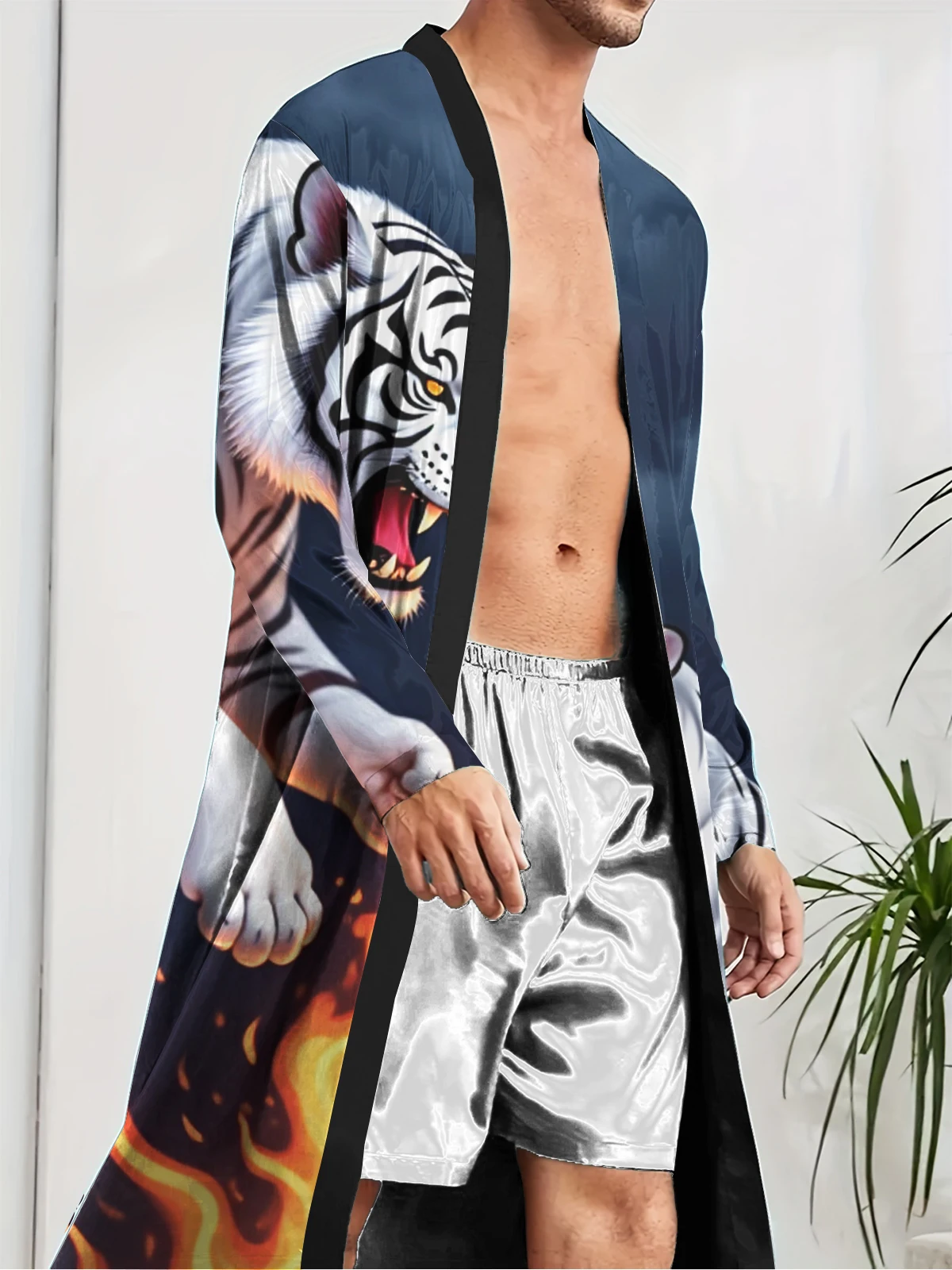 1pcs Men's Robes 2026 Spring/Summer bath robe Sleepwear Breathable dressing gown 3D Printed Men's bathrobe Sleepwear Graphic
