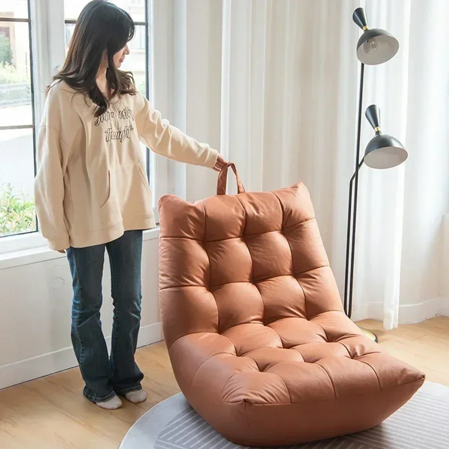 Bean Bag Lazy Sofa Single Person Sofa Bedroom Living Room Technology Cloth Tatami Caterpillar Can Lie Down Sofa Chair.