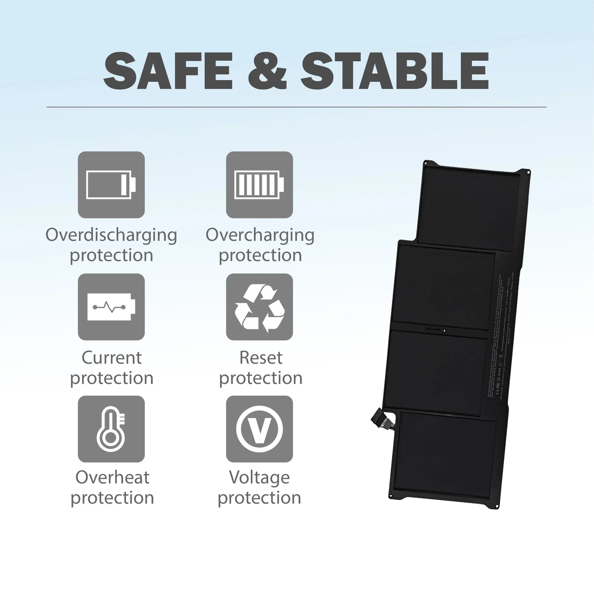 【Fast Delivery】NewA1405 7.6V 7200MAH Suitable For Apple MacBook Air A1466 A1369 A1377 A1496 Laptop Battery