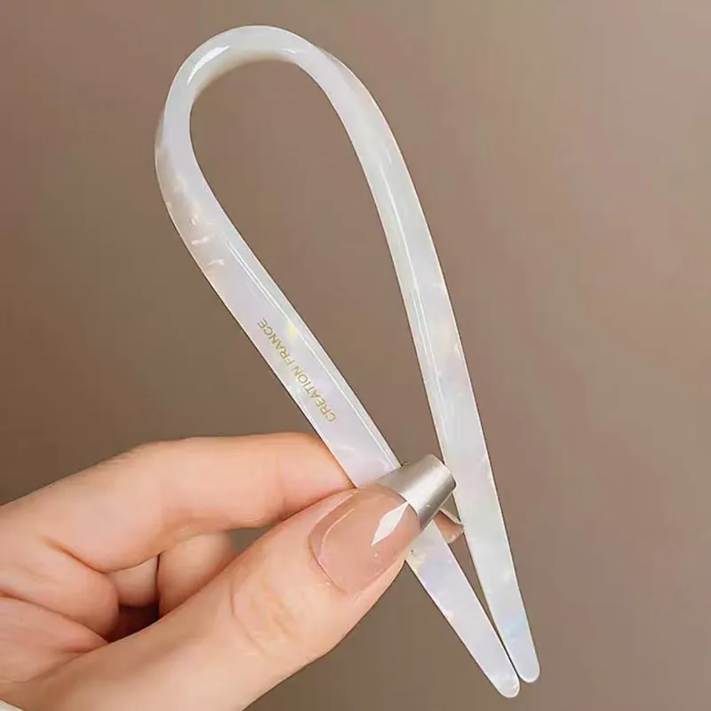 U 字型アクリルヘアクリップ女性のための韓国スタイルポニーテールヘアピンファッションガールヘアカーラーヘアピン