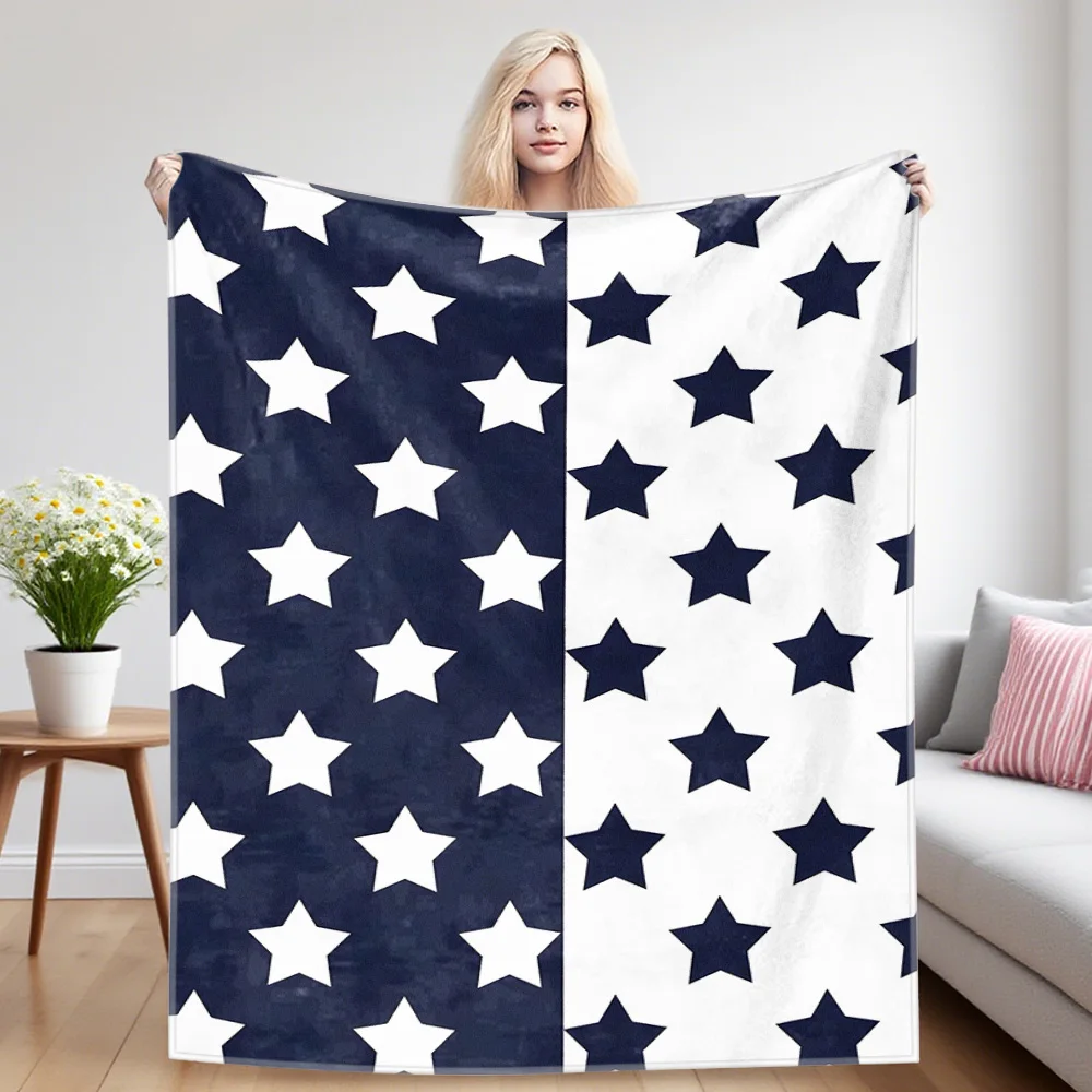 Split Stars Flannel Blankets Are Suitable For Sofas, Men's Room Decorations, Thick And Warm Gifts For Teenagers
