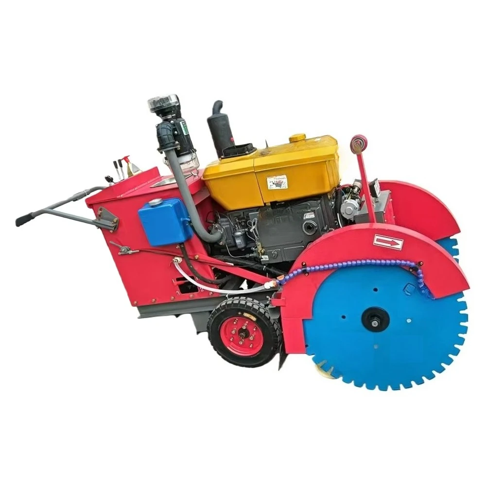 آلة قطع الطرق بجهاز التحكم عن بعد للمحرك، منشار قطع الخرسانة الأوتوماتيكي من النوع الزاحف