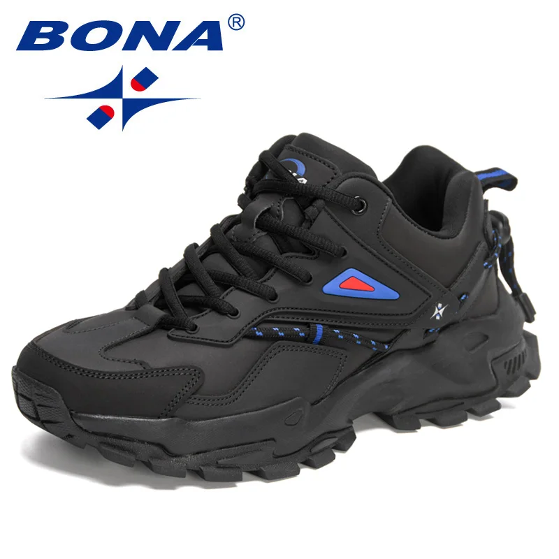 BONA 2022 New Designers Action Leather Casual Shoes Men Light Sneaker Man Fashion Breathable Comfortable Walking Shoe Mansculino