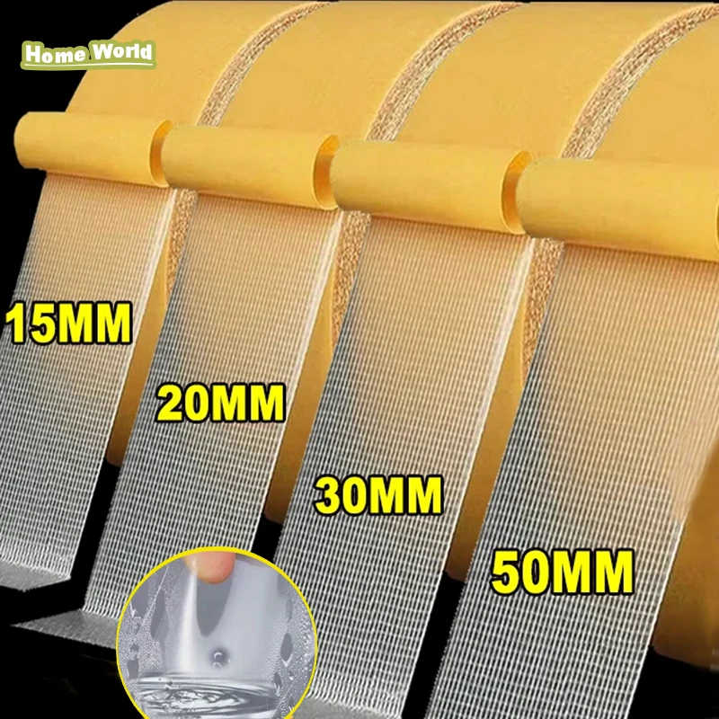 Hot Super Thin Double Sided Adhesive Tape Strong Fixation Transparent Sticky Tape Mesh Waterproof Traceless Powerful Grid Carpet