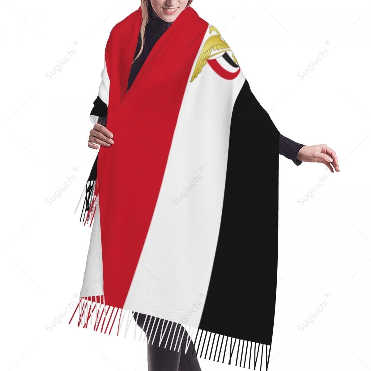 Yemen Emblem Flag Scarf Pashmina Warm Scarves Shawl Wrap Hijab Spring Winter Multifunction Unisex