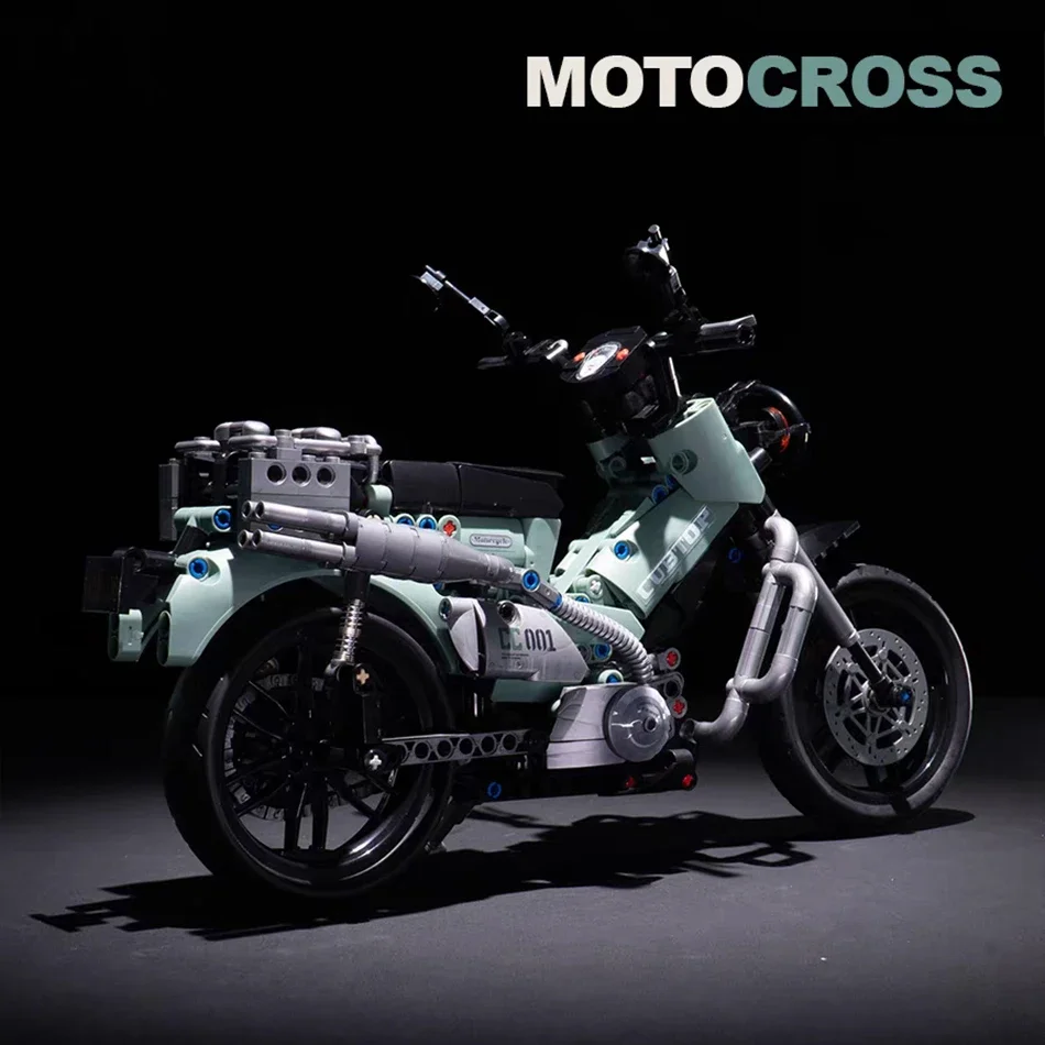 Tijolos técnicos de cubo de moto, 628 peças, blocos de construção, brinquedos para meninos, presentes clássicos de construção de motocicleta para adultos, namorado