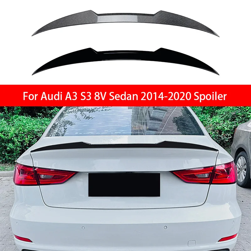 

For Audi A3 S3 8V Sedan 2014 2015 2016 2017 2018 2019 2020 Rear Trunk Spoiler Car Rear Spoiler Lip Roof Spoiler Splitter Wing