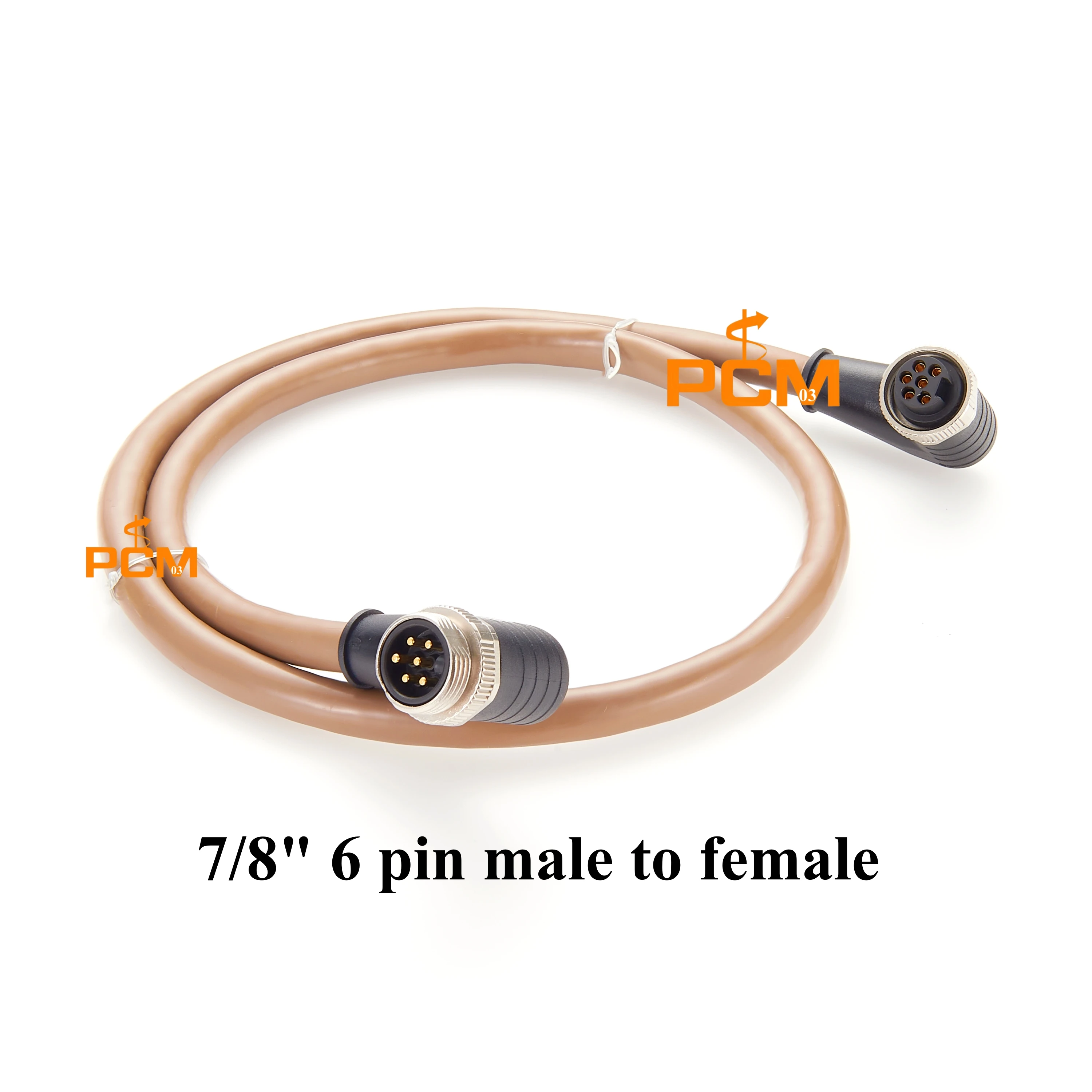 7/8'' 6 Pin Male to Female Right angle Power Cable for CC-Link IE TSN, Waterproof Industrial Connector for Sensors Actuators