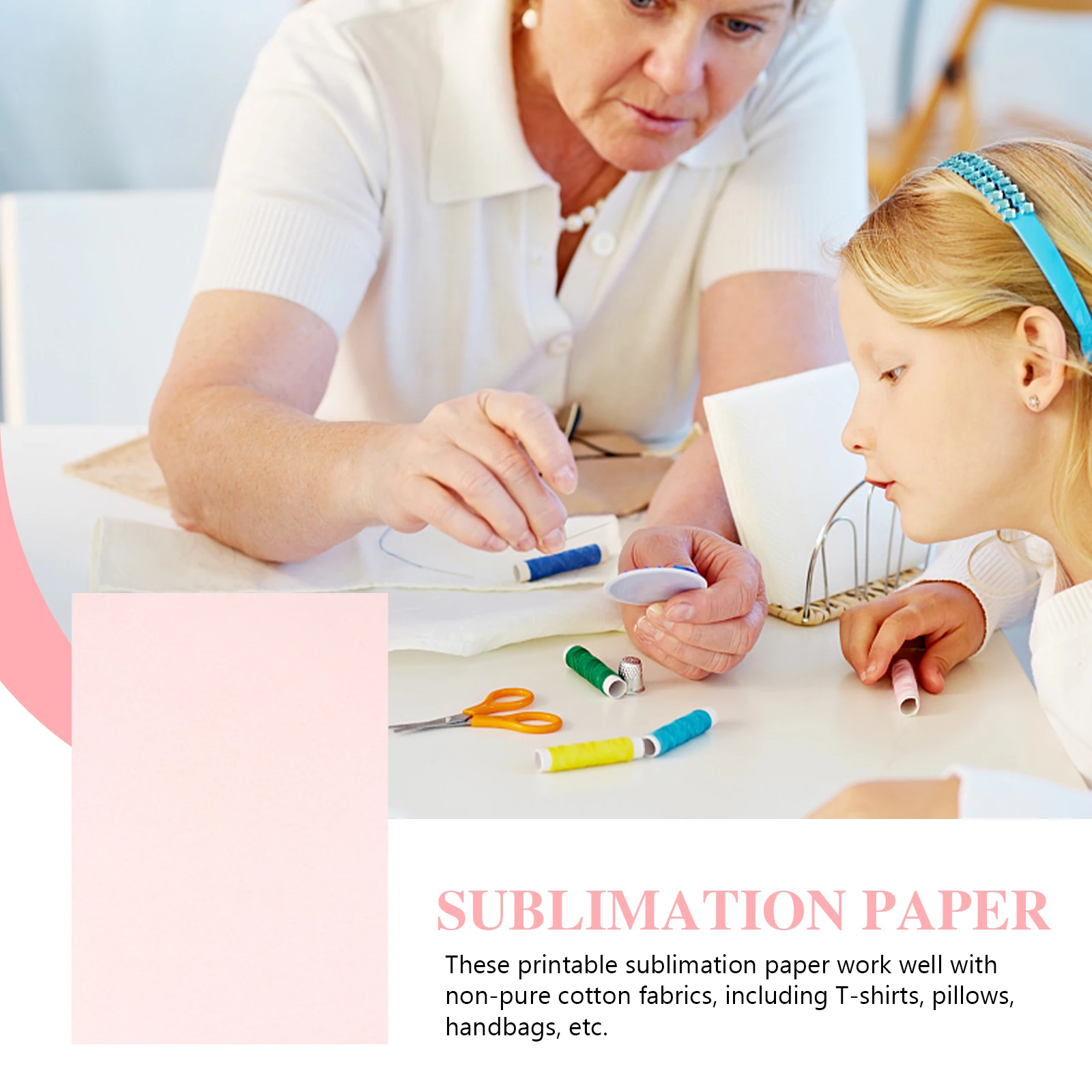 40 Sheets Heat Transfer Paper Sublimation A4 Printable Transfer Paper Quick Drying Machine Washable for Textile Ceramics