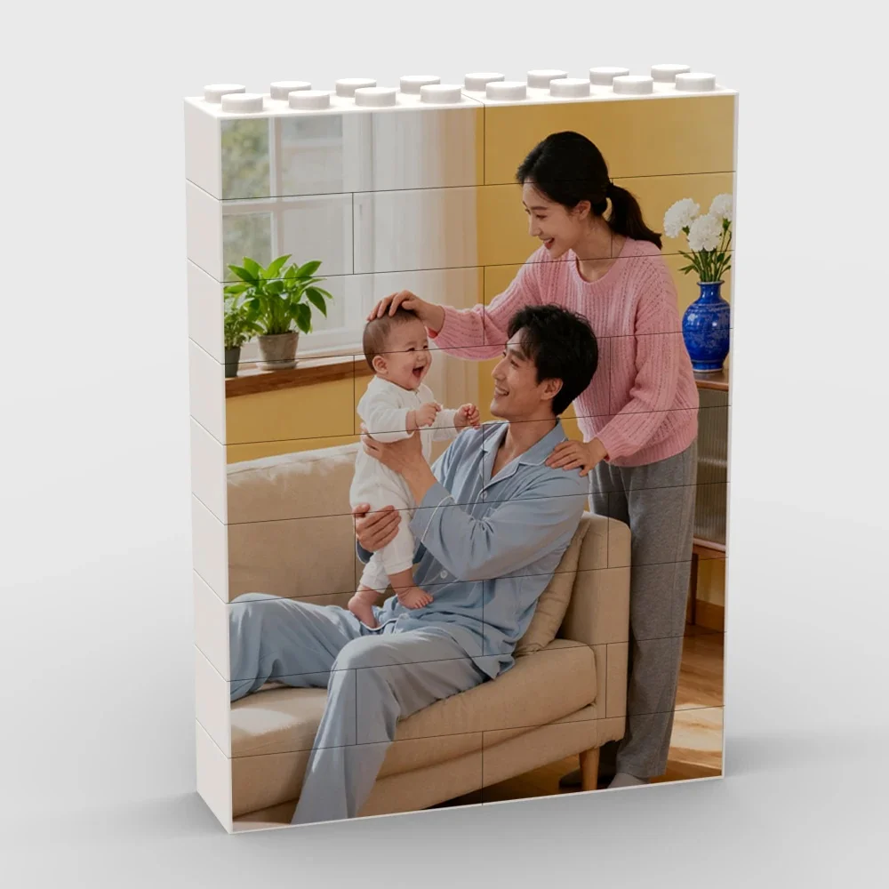 DIY Benutzerdefinierte Bilder Paar Personalisierte Fotos auf Modellbausteinen Kreatives Design Zusammenbaubare Ziegelsteine Familienfoto-Druck