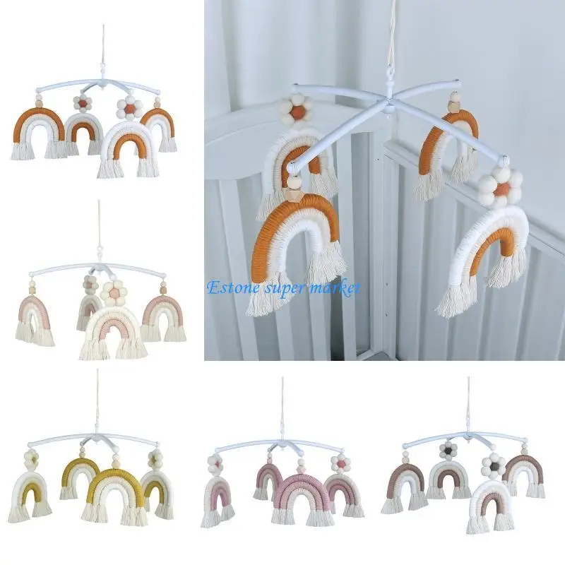 

090B Rainbow Macrame Pendant Wind Pendant Musical Hanging Toy for Baby Kids