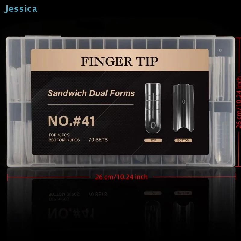 ♥ 140/280 szt. Formy do paznokci typu sandwich, dwustronne formy do przedłużania - formy dwustronne górne i dolne, długie kwadratowe, migdałowe formy do zdobienia paznokci, narzędzie do manicure