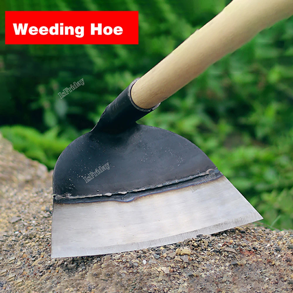 Mangan Stahl Garten Hacke Handheld arbeits sparende Unkraut jäten & Lockerung Boden Artefakt Egge Graben Unkraut Hacke Garten Farm Tool