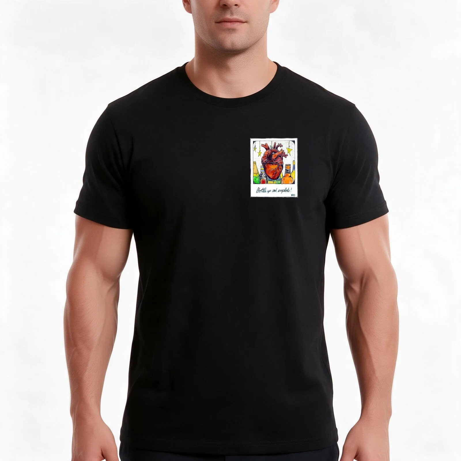 Bottle Up and Explode T-Shirt Summer Casual Cotton Tee Oversized Streetwear Tops Vintage Graphic Print Unisex Men Women