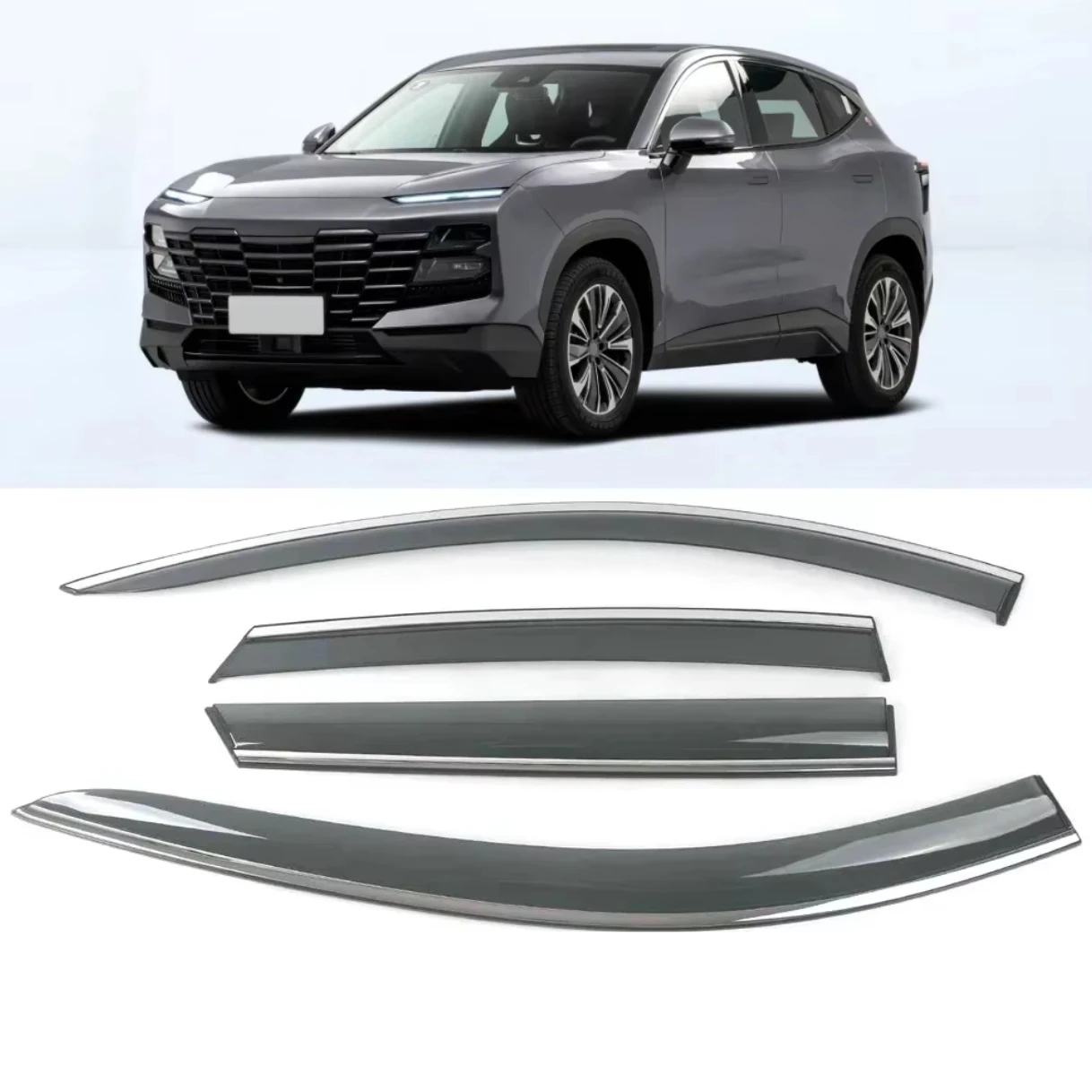 

Хромированные полоски, защита от дождя для Jetour Dashing 2022-2023, оконный козырек, ветровые дефлекторы, дверной козырек, вентиляционные шторы, вентиляционный козырек
