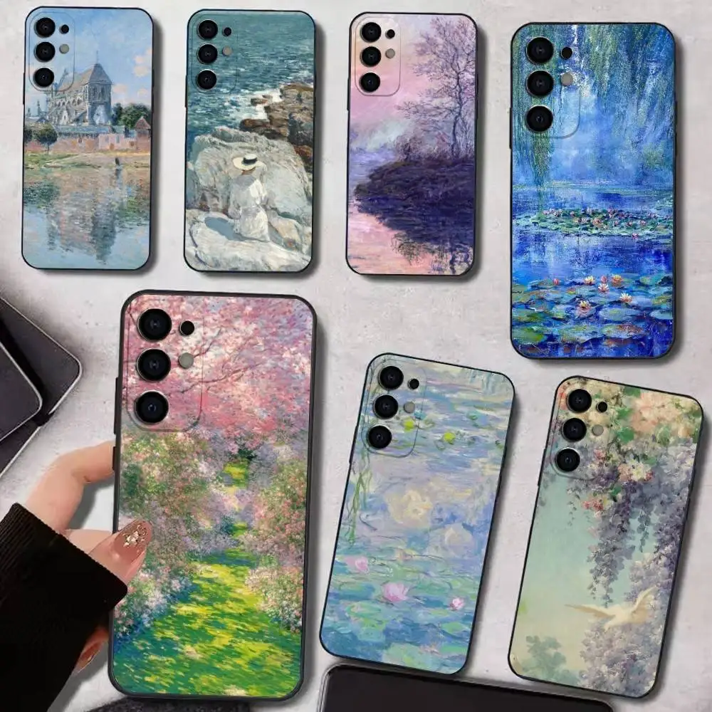 حافظة هاتف كلود مونيه مصنوعة من السيليكون الناعم لهاتف سامسونج S25، S24، S21، S22، S23، S30، Ultra، S20، Plus، Fe، Lite #1