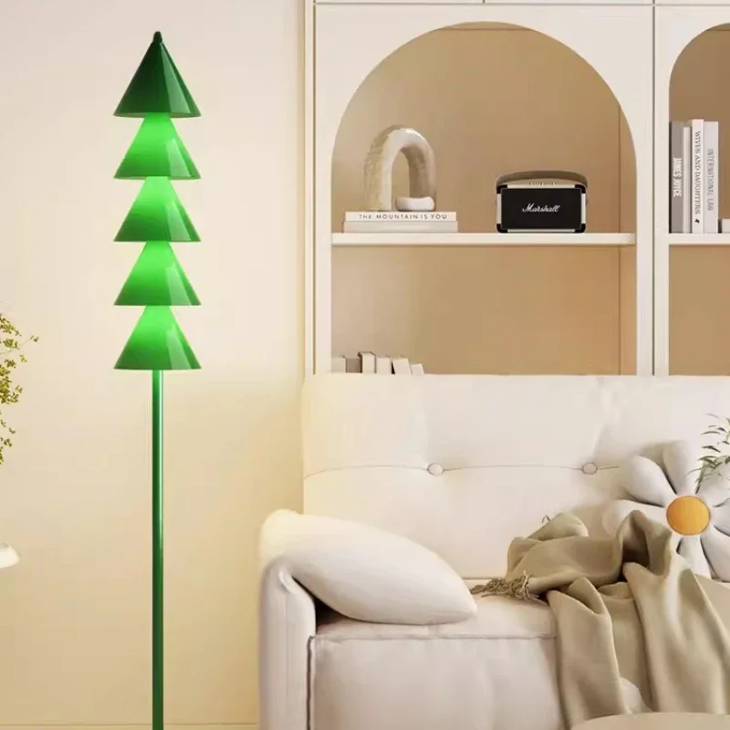 Internet celebrity Christmas tree floor lamp living room sofa edge feeling bedroom children's room vertical table lamp