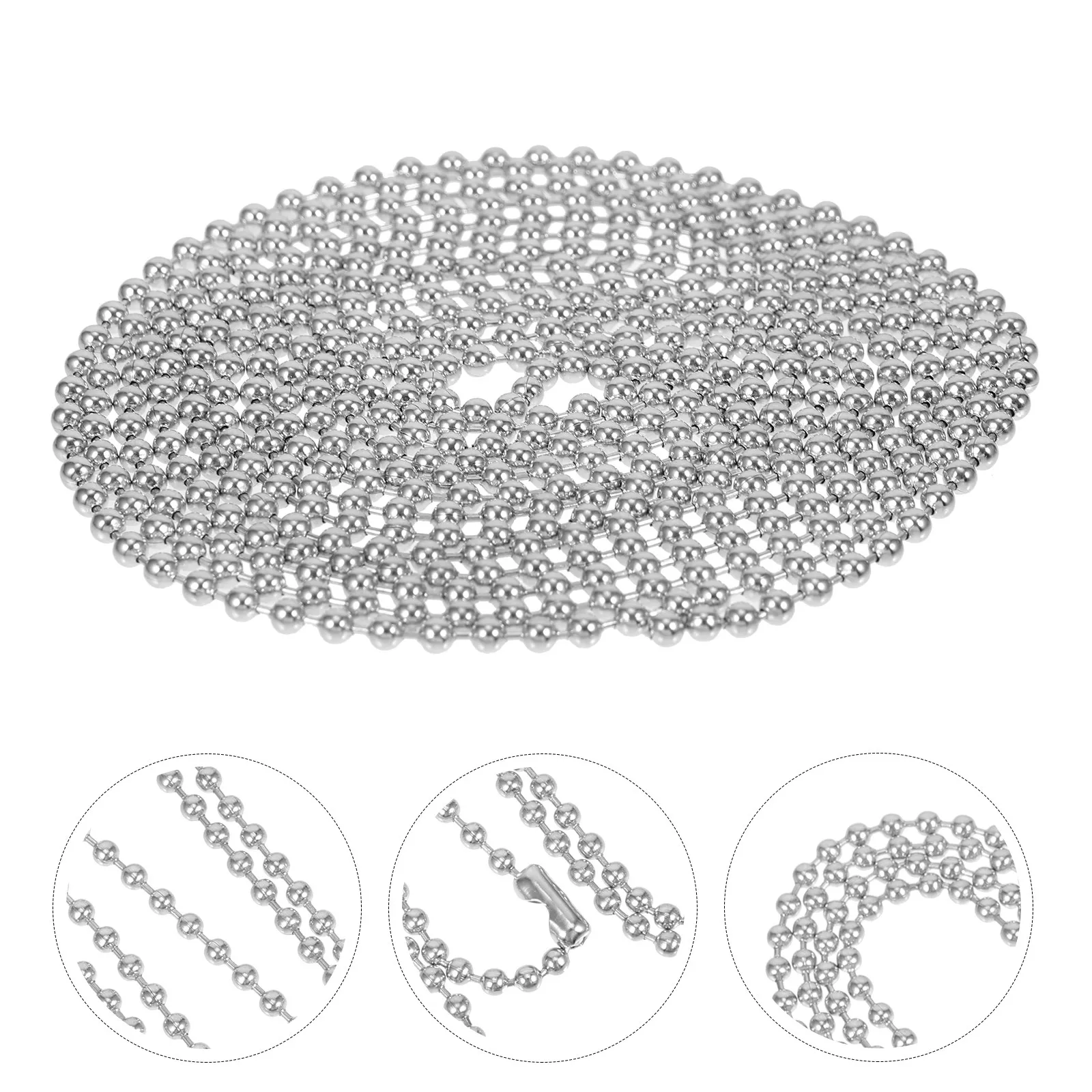 1Set Durable Stainless Steel Ball Bead Chain Premium Jewelry Keychain Necklace Bracelet Extender Chain DIY Use