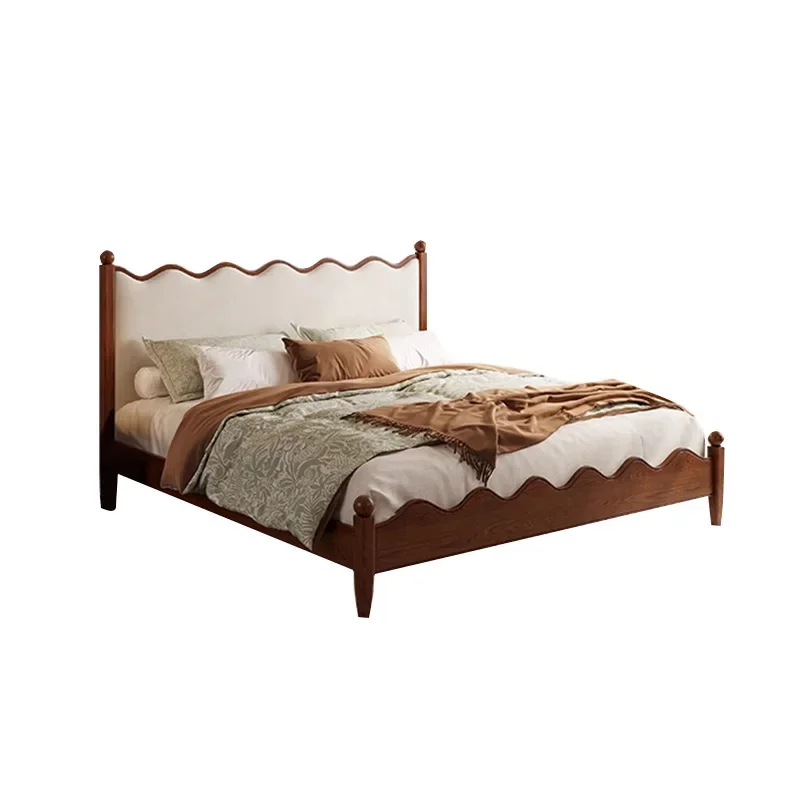 

French cream wind retro bed Dasma 1.85 large bed small apartment full double Nordic pine bed