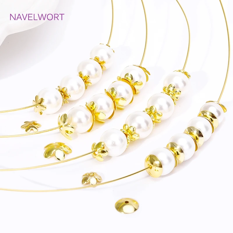 20pcs/Lot 14K/18K Gold Plated Brass Bead Caps Spacer Beads,Flower Bead Caps For Jewelry Making Supplies DIY Jewelry Accessories image 5