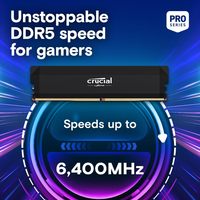 Crucial Pro DDR5 RAM 32GB Kit (2x16GB) 6000MHz 6400MHz, Overclocking Desktop Gaming Memory, Intel XMP 3.0 & AMD Expo Compatible