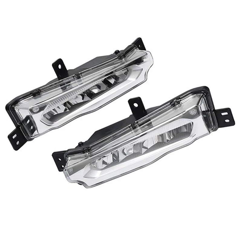 1Set Car Front Fog Light Grille Trim Frame & LED Daytime Running Lamp For BMW X3 X4 G08 G02 G01 2018-2020 Exterior Cover