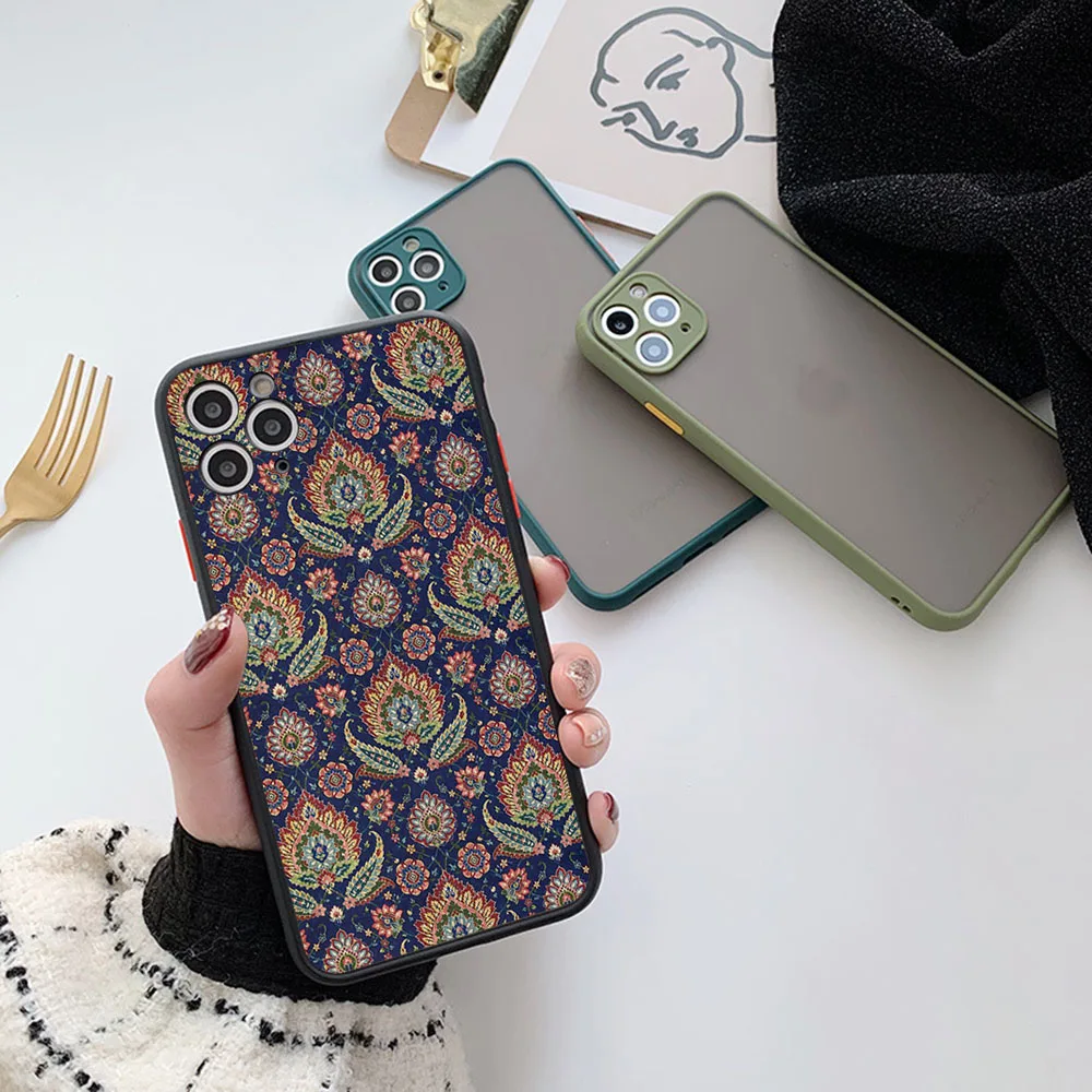 Skin Feel Translucent Phone Case For iPhone 16 Pro Max 15 14 13 12 11 7 8 Plus SE Mini XR Dreamcatcher Mandala Frosted Cover