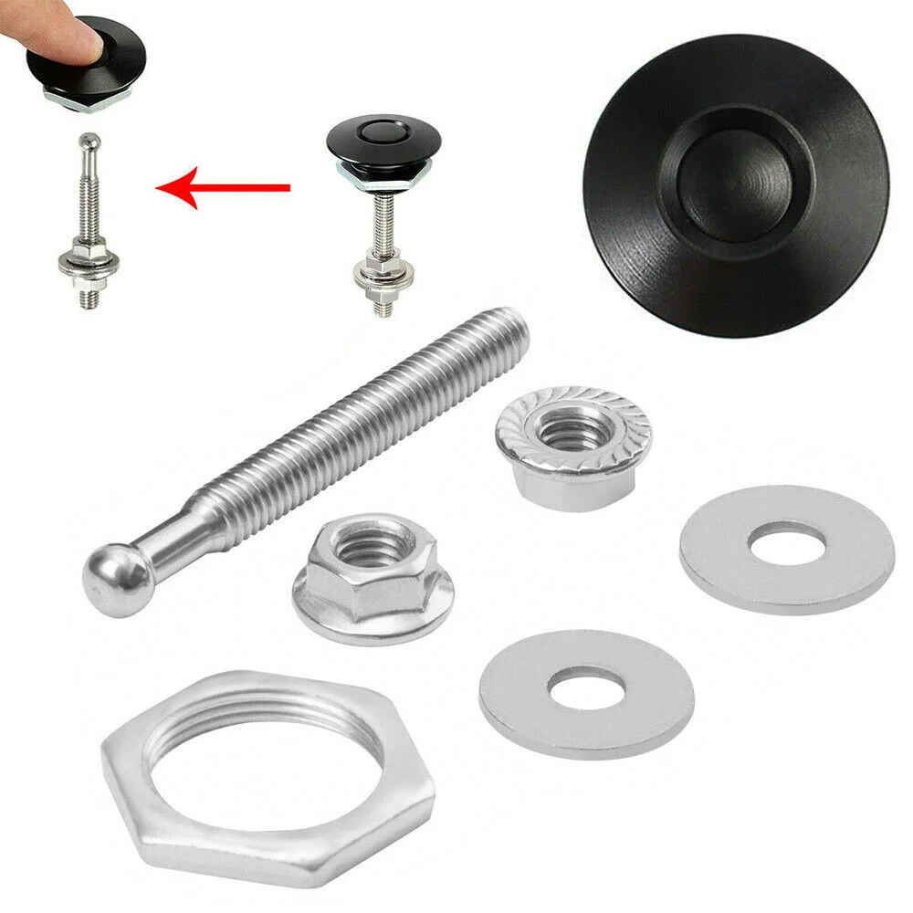 4pcs Aluminum Latch Clip Body Kit Engine Bonnet Lock Quick Release Push Button Front Bumper Hood Pin Car Accessories