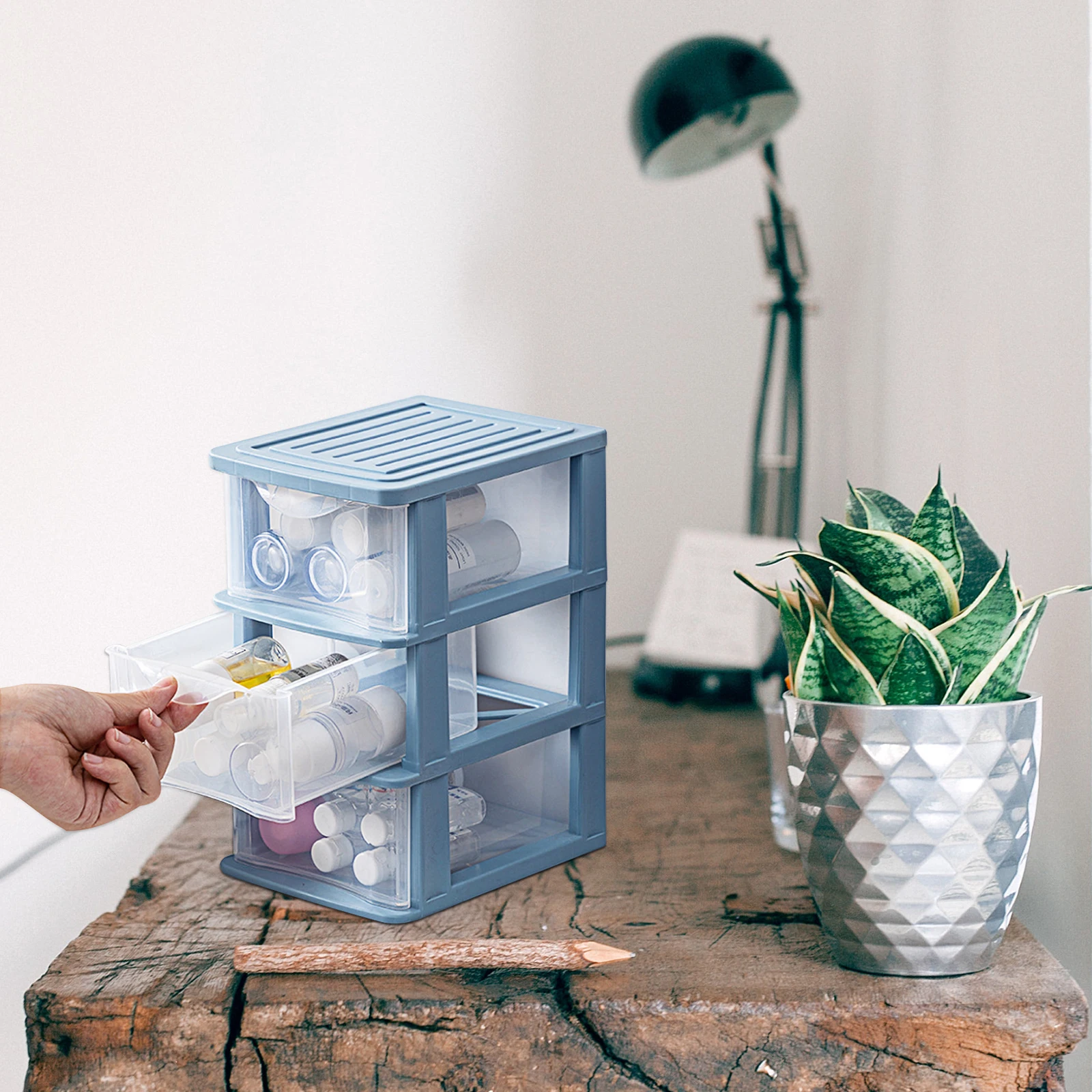 

Drawer Cabinet Multilayer Desktop Storage Box Organizer Transparent Makeup Case For Skincare Products Office Stationery