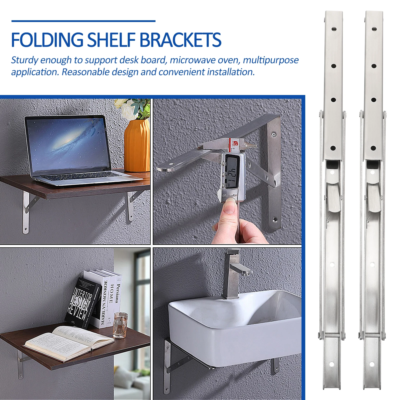 

Stackable Stainless Steel Triangle Bracket Storage Shelves Heavy Duty Fold Work