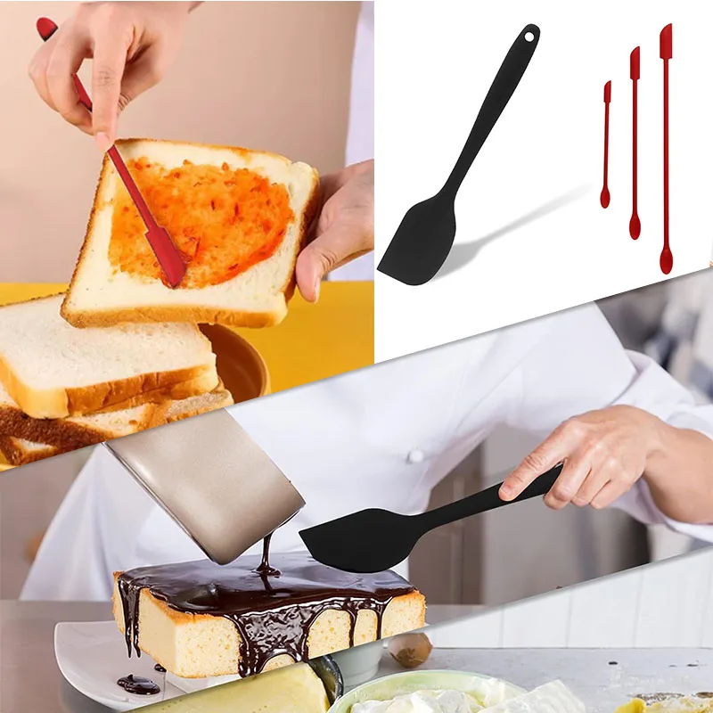 Silicone Spatula and Spoon Set Heat Resistant Kitchen Baking Tools for Mixing Scraping Spreading Cooking and Cake Decorating