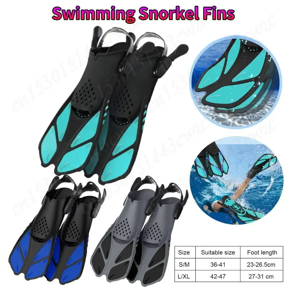 

New Snorkel Fins Swimming Flippers Adjustable Buckles Scuba Diving Shoes Open Heel Snorkeling Shoes for Swimming Diving Shoes