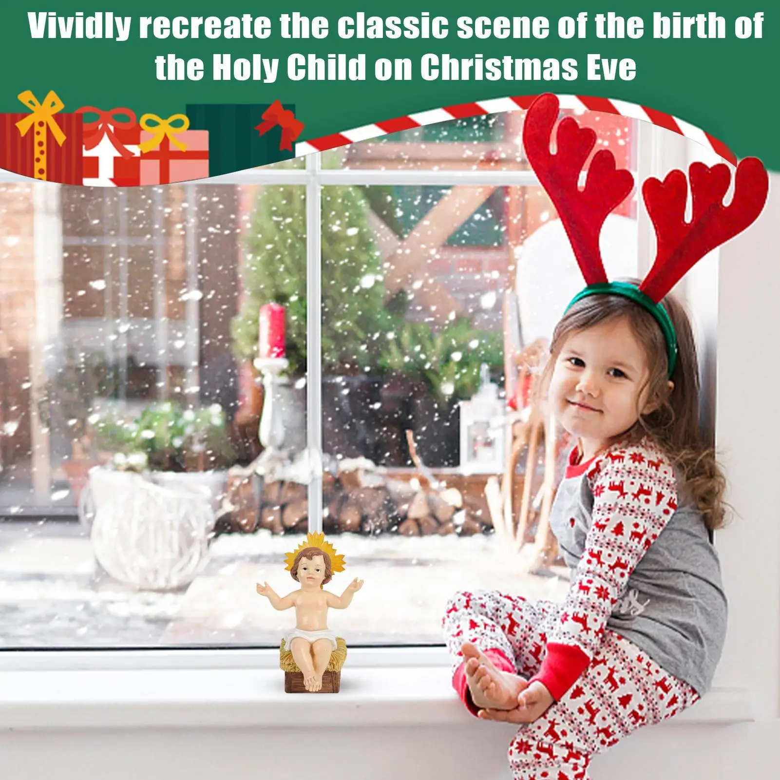 Little Jesus Figures Luminous Baby Jesus Nativity Scene Figurine With Light Collectible Christian Table Piece Figurines For