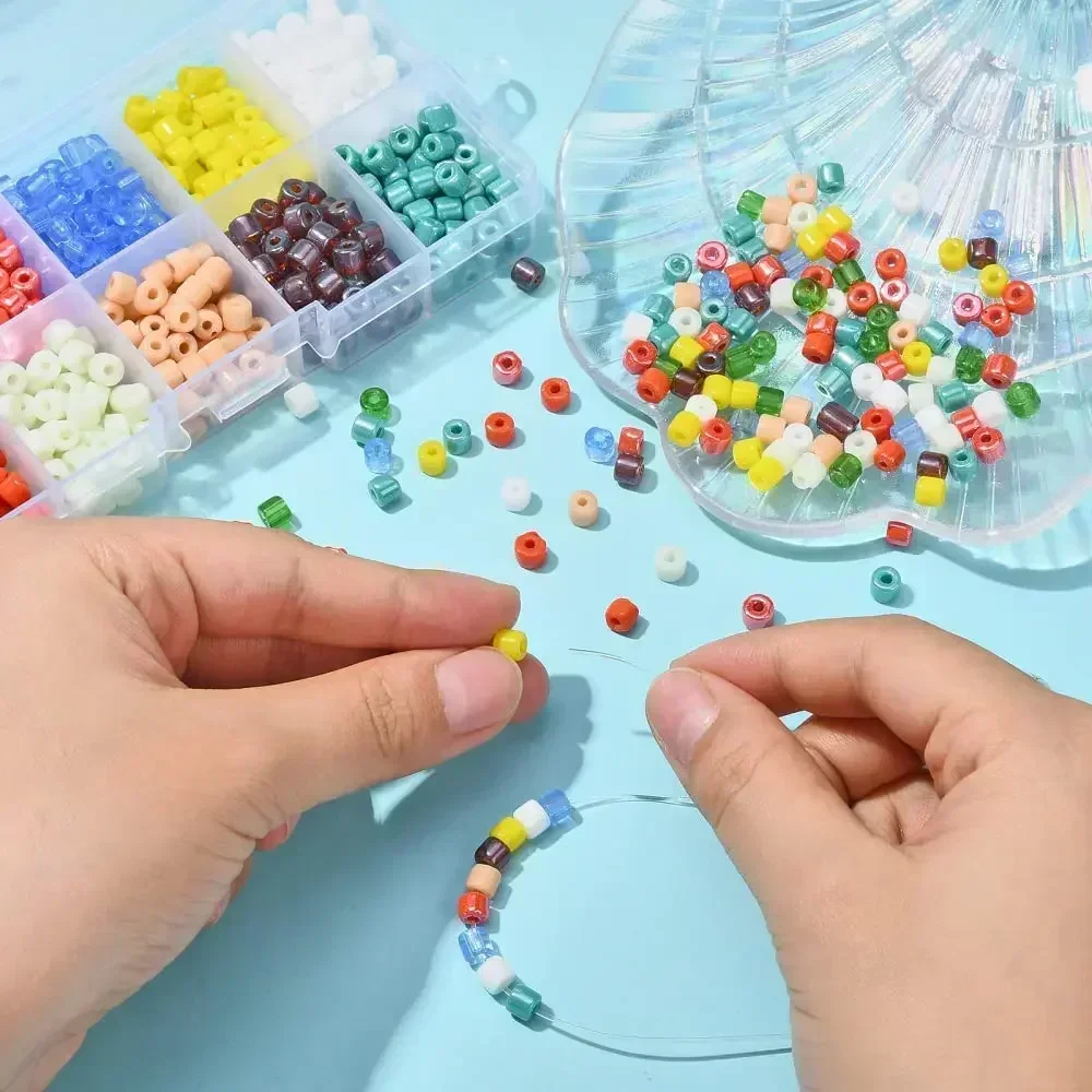 Colorful Cylindrical Glass Beads Japanese Metallic Spacer Beads for Needlework Jewelry Making DIY Sewing Craft Accessories