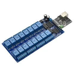 16 Channels RJ45 Relay Ethernet Control Module LAN WAN WEB Server Ethernet Controller Module Board For Home Automation