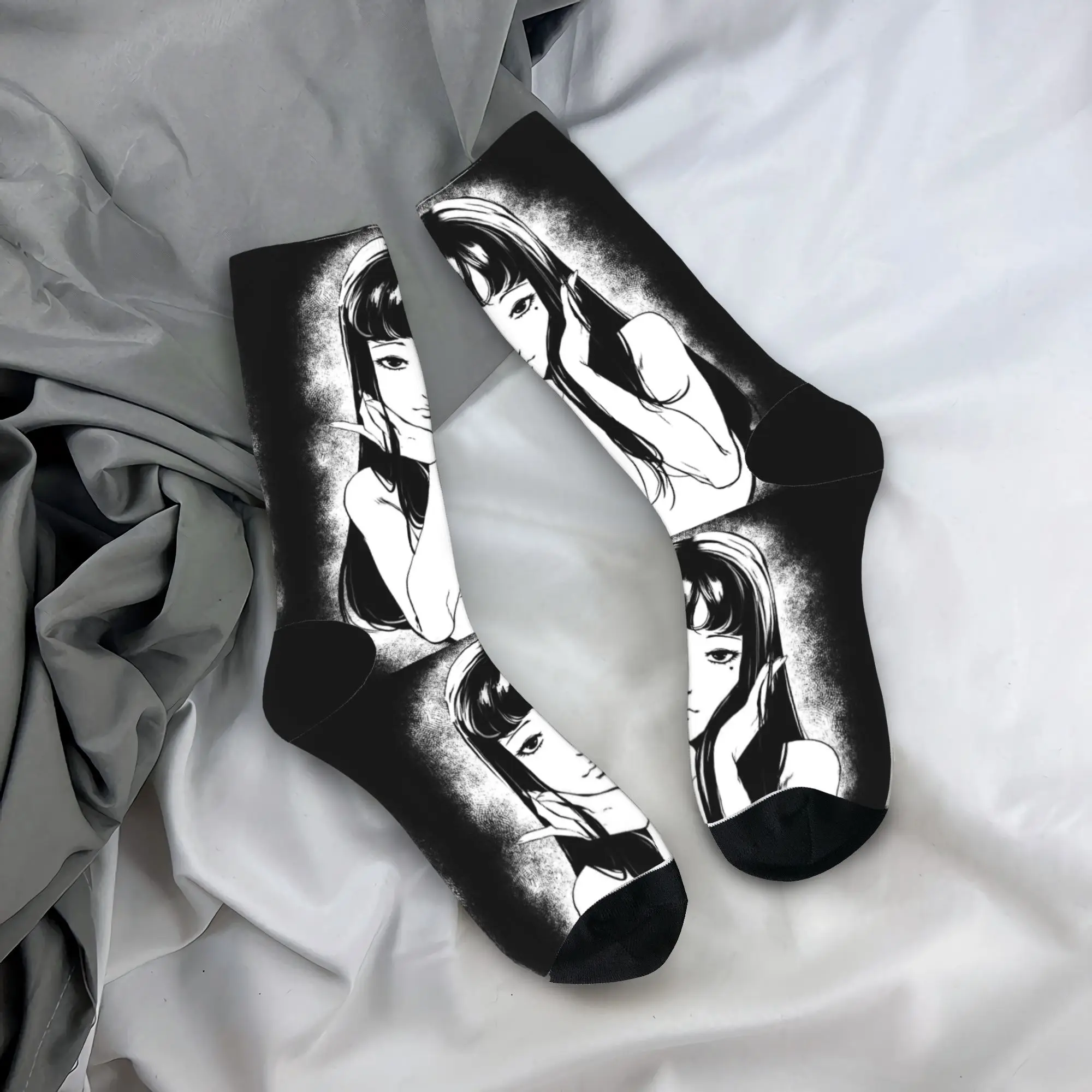 Anime Tomie Uzumaki Socks  Modern Stockings Autumn Non Skid Couple Socks Soft Breathable Design Running Socks