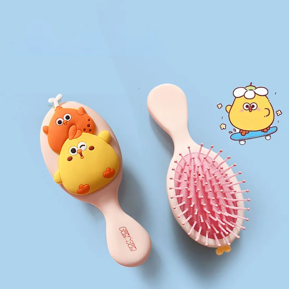 Miniso Cartoon Fun Dundun Chicken Stereoscopic Massage Comb Student Mini Portable Comb Kawaii Children's Comb Birthday Gift