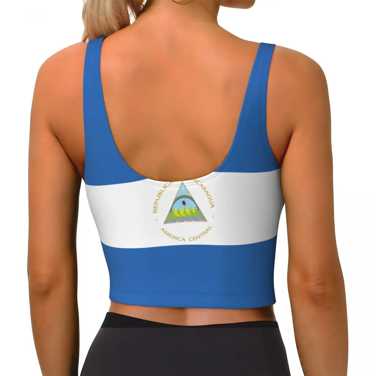 Sports Bra Women Running Yoga Clothes Vest Nicaragua Flag Gathering Fitness Vest