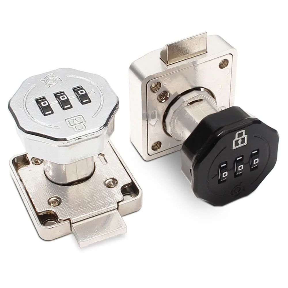 New Zinc Alloy Drawer Combination Lock 3 Digital Code Luminous Password Locker Furniture Anti-Theft Wardrobe Code Lock Cabinet
