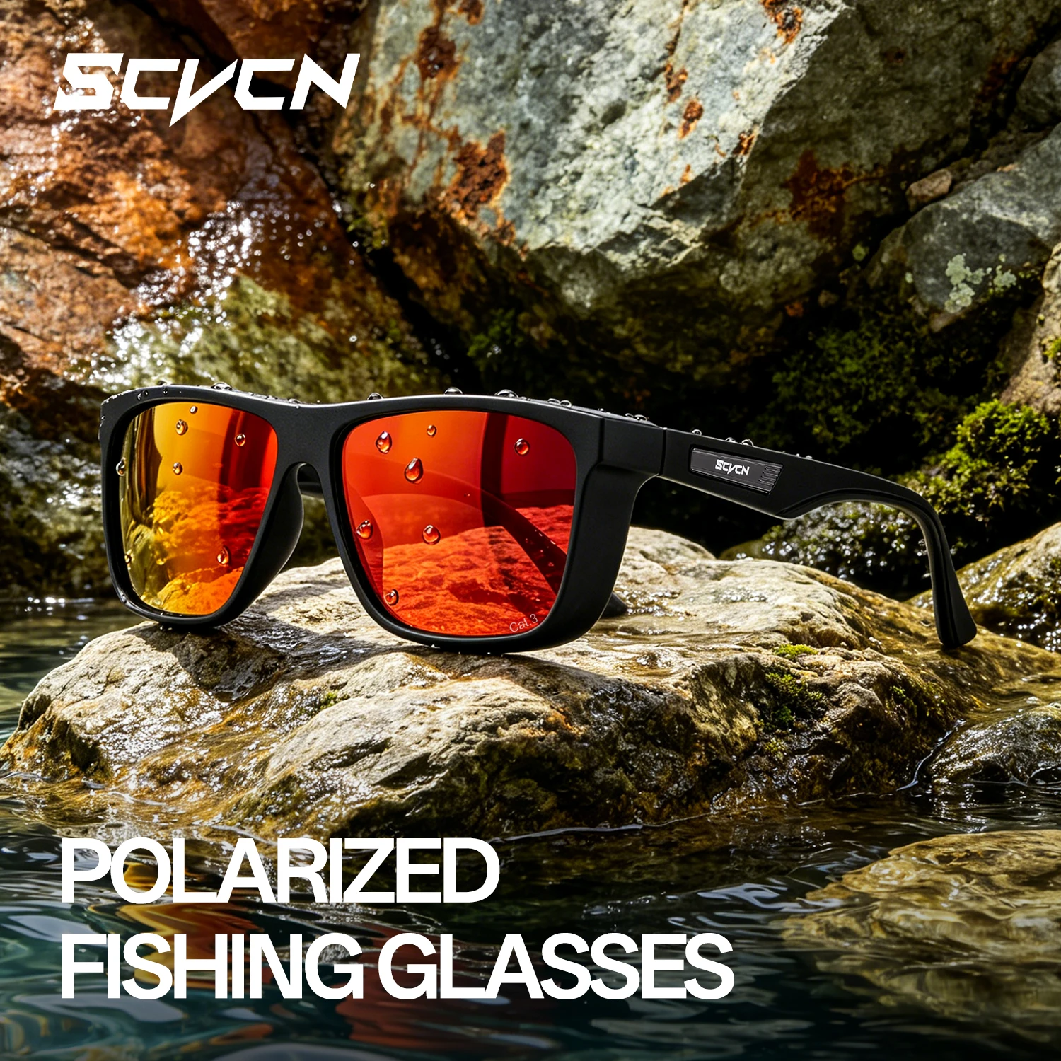 Image of SCVCN Polarisierte Angelbrillen für Herren, Outdoor-Wassersportbrillen, Fahrradbrillen, UV400, Damen-Brillen für Meer, Flussufer, Angeln, Strand