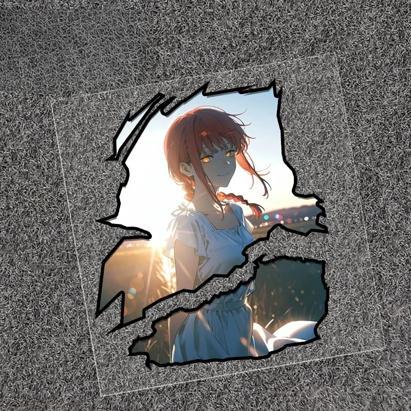 Chainsaw Man Anime Girl Car Sticker, Waterproof Decal for Car Motorcycle Electric Bike Laptop